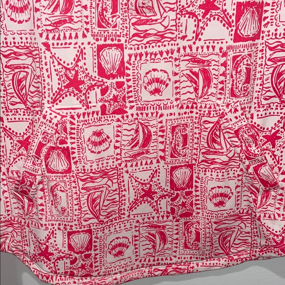 Pink Patterned Quarter-Zip Pullover - image 2